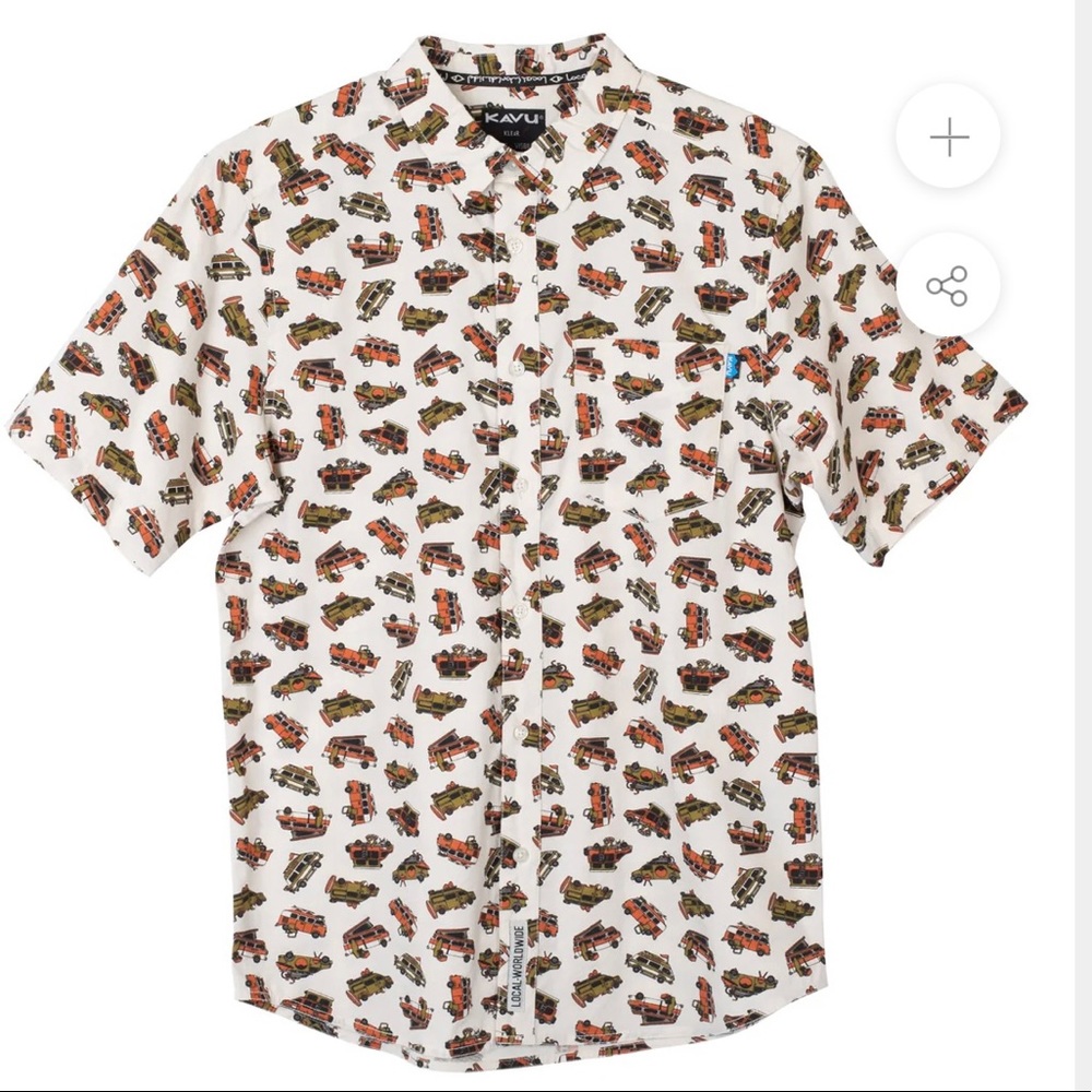 Kavu Mens button down shirt XL caper can print